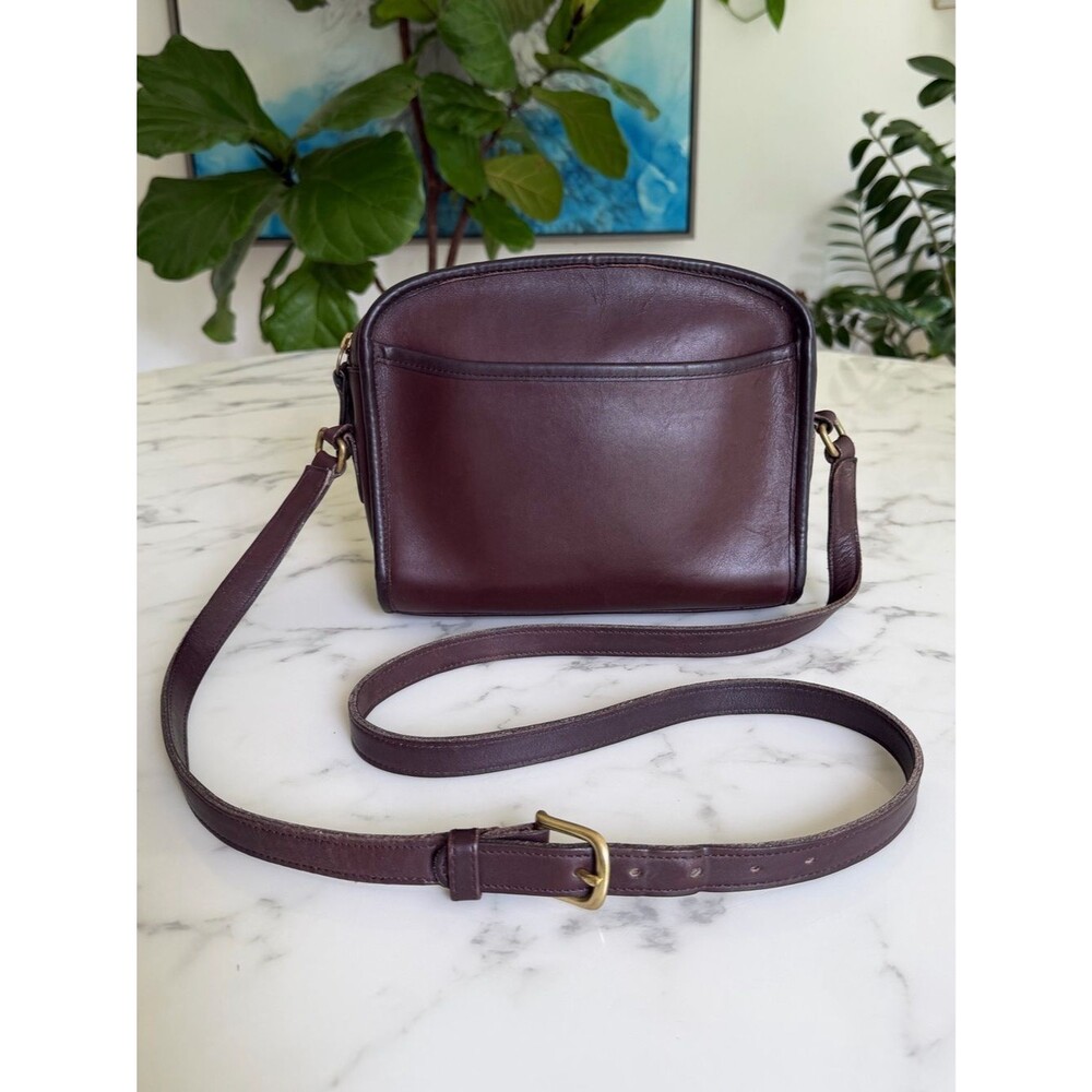 Coach Vintage Metropolis Zip Crossbody Bag 9087 Mahogany Leather 90's w/ Key Fob